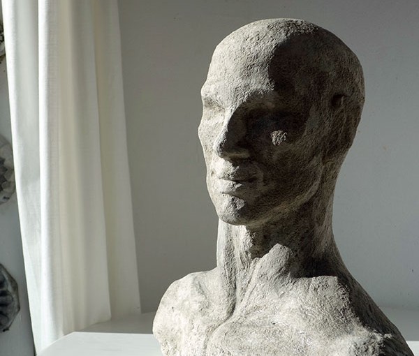 beton-skulptur mann büste